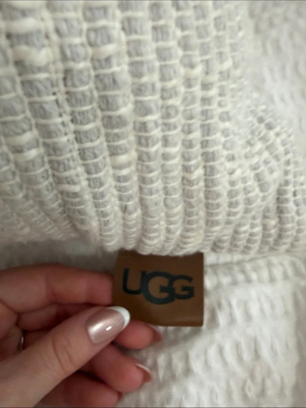 UGG 2 PACK light grey and white stitched throw pillows